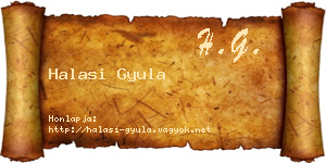 Halasi Gyula névjegykártya